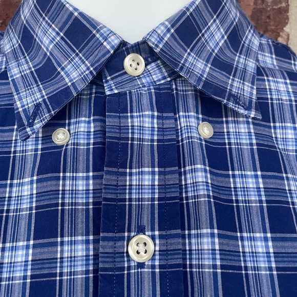 Men’s Ralph Lauren Blue Check Button Down Top Size Small - Picture 2 of 10